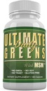 Denní zdraví, Ultimate Green s MSM 1925mg Vegan Friendly přírodní složky Superfood Zeleninové Nutriční Alkalizace Imunitní energie Supplement 180 Kapsle (1 měsíc Dodávka)