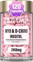 Inositol dodatek - Myo- Inositol a D- Chiro Inositol Plus folát a vitamín D - Zdravá Hormonální rovnováha a zdravá ovariální podpora žen Ideální 40: 1 Ratio- 009