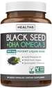 Cold- Pressed Black Seed Oil Kapsle - Vegan Non- GMO Nigella Sativa Black Seed Oil Dodatek s Omega 3 DHA pro plné tělo Wellness & Brain Support - Vegan Omega 3 & Thymoquinone- Rich (1 měsíc)