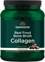 Swanson Real Food Bone Broth Collagen - Čokoláda 19.5 oz Pwdr