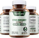 Vegan Labs Citrus Bergamot Extract 1500MG- 180 Vegan Capsules - 25: 1 Citrus Bergamia Extract- Podporuje celkové zdraví a antioxidační ochranu - gluten zdarma, Non- GMO