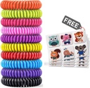 Mosquito Náramek 20 Pack se 4 záplaty, vodotěsný Bug Repelent Wrist Bands, fit pro děti a dospělé, přírodní ingredience a Deet- Free, škůdci Control, Bezpečné vnitřní venkovní ochrana