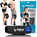 FreezeSleeve Ice & Heat Therapy Compression Sleeve- Reueve, Flexible Gel Hot / Cold Pack, 360 Cover for Knee, Elbow, Ankle, Wrist- Black, X-Small
