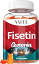 Fisetin doplňky 500mg - Gumový dodatek, Výkonný Antioxidant Směs pro buněčnou podporu zdraví - Vegan & Non- GMO Formule s Flavonoids & Rostliny Extrakty, Zvýšení Cognitive Function, 60 Gummies