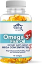 Eternal Spirit Beauty Omega33 Fish Oil - High- Potency EPA & DHA dodatek pro srdce, Brain & Imunitation Support - Mega Koncentrovaný vzorec - 60 Softgels