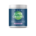 BIOHM Super Green, Green Superfood Powder (8.5 Oz, 30 Servings) Antioxidant Veggie Powder & Smoothie Mix, 34 Superfoods & Spirulina, Digestive Enzymes, Prebiotika a Probiotika, Smíšené Berry Flavor