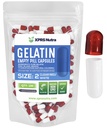 XPRS Nutra Velikost 2 Prázdné kapsle - 100 Počet prázdných želatina Kapsle - Prášky DIY Kapsle Náplň - Čisté Bovine Pill Gel Caps pro Do- It- Vaše vlastní doplňky (čiré červené / bílé)