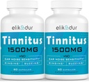 1500 MG Tinnitus for Ringing Ears, Tinnitus Supplement for Ear Ringing, Proprietal Herbal Blend, Ear Tinnitus for Women Men, (60 Caps, 2-Pack)