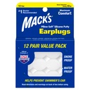 Mack 's Pillow Soft Silicone Earscocks, 12 Pair - Původní Molyable Silicone Putty Ušní Plugy pro spánek, Snoring, Plavání, Cestování, Koncerty a Studium 124; Made in USA