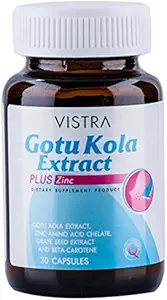 Vistra Gotu Kola Extract Plus Zinek Dietní dodatek Produkt 30 Kapsle pro Acne Léčba