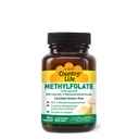 Country Life Methylfolát Žvýkací tablety - metabolicky aktivní folát - Great Orange Flavor - Gluten- Free - Smooth Melts - Vegan B12 - Ženské vitamíny - Denní dodatek - 60 Tablety