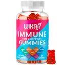 9 v 1 Imunitní podpůrná gumy s Elderberry, Vitamin C & D, Zinek, Kurkuma, Zázvor, Echinacea, Astragalus & Moss pro doplněk imunity - 60 Gumy
