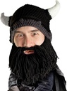 Vousáč Viking Looter - Original Handmade Knit Helmet and Removable Black Beard