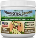 Probiotika pro psy - Stravovací zdraví, Gut Flora, Bowel Support, Podpora imunitního systému - Soft Chews dodatek pro psy 120 ct, Made in USA