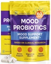 InnovixLabs Mood Probiotic for Women & Men, Klinicky Studium Stravovací & Mood Supplement, Lactobacillus helveticus Rosell- 52ND & Bifidobacterium longum Rosell- 175, 60 Kapsle