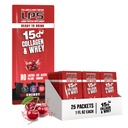 Nutriční vzory LPS tekutý kolagen & syrovátkové protein dodatek - Non- GMO nápoj, Sugar- Free - Podporuje zdravou pleť & vlasy pro muže a ženy, třešeň, jedno podání (25 Packets)