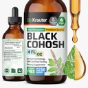 BIO KRAUTER Black Cohosh tinktura - Vegan Black Cohosh doplňky Ženy podpora - Alkohol a cukr zdarma - 4 Fl.Oz.