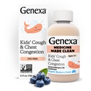 Genexa Kids 'Clean Cough & Chest Congestion Medicine, Barvy Free, 0% umělé přísady, Multi- Symbolické kašel Syrup pro děti 4-11, Kašel Suppressant & Expectorant, Organic Blueberry Flavor, 4 fl oz