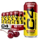 C4 Energy karbonated Nulový cukr Energy Drink, Pre Workout Drink + Beta Alanin, Midnight Cherry, 16 Fl Oz (balení po 12)