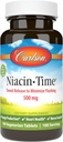 Carlson Niacin- Time 500 mg, Vitamin B-3, Časově uvolněné, 100 tablet