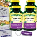 Volba Bundle Spring Valley Skořice Dietní dodatek 1000mg 400 ct Vegetariánské kapsle 4 pk (1600 Celkem) + "Vitalita vitaminu" Průvodce & Pill Container (6 položek)!