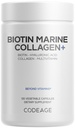 Codeage Biotin Marine Collagen Peptides - Wild- Catched Marine Collagen Types I & III, Biotin, Vitamins C & E, Hyaluronic Acid, Amino Acids, Ovoce a Herb Blend, Non- GMO - 120 Kapsle
