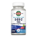 Kal vitamin B-6, B-12 a kyselina listová dodatek, srdeční zdraví, energie a červené krvinky podpora *, s vitaminem B12 methylkobalamin & folát, přírodní Berry Flavor, 60 Služeb, 60 Active Melt Micro Tablety