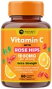 Vitamin C 1000mg Žvýkací dodatek - Extra síla imunitní podpora Vitamin C Dietní dodatek s Rose HIPS, Příroda Vitamin Antioxidant Podpora, Přírodní, Vegan, Orange Flavor - 60 Tablety