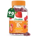 Živý vitamin D3 10000IU vitamin 124; Skvělé Ochutnávání Kostní síly doplňky 124; Vitamin D3 gumy pro zdraví kostí vitamín 124; Vitamin D gumy pro dospělé, Muži, Ženy 124; 90 Gumy