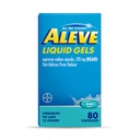 Aleve Pain Reliever & Fever Reducer Liquid Gels, Naproxen Sodná sůl, Relief bolesti, 80 Počet
