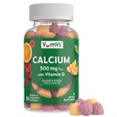 YumVs vápník 500 mg s vitaminem D3 - Malina a pomerančový příchuť vápníku Vitamin D Gummies, Žvýkací doplněk vápníku pro děti a dospělé, Vitamin D vápník Gummies, Kosher Halal gluten zdarma (60 Počet)