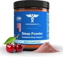 Hořčík Prášek pro spánek, Tart Třešně, 1mg Melatonin & Glycin přírodní složka Bedtime Aid Dodatek. Zklidnění, Stress Relief Sleep Drink Mix Powder Relief Aid. Unikátní směs od Yale DRS