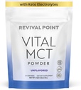 Premium Neochucený MCT Oil Powder s Keto Electrolytes- smetanový na kávu, čaj, a Shakes- Obsahuje 15x biologicky dostupný Pikolinát chromu, C10 a C8 MCT olej získaný z kokosů - 120 Grams