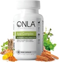 ONLA Vegan Ayurveda Bylinné doplňky (20- in-1 Bylinné kapsle) - Turmerické doplňky s Ashwagandha, Skořice, Triphala, Brahmi - Přírodní přísady, Bylinné energetické doplňky (60 Cap)