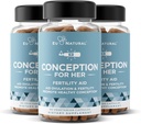 Koncepce Fertility Doplňky pro ženy 3- balení Bundle - AIDS ovulace, Hormonální bilance, & Pravidelné Cykly - Prenatální vitamínová podpora s Myo-Inositol, Folát, Kyselina listová, Vitex - 180 Kapsle