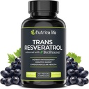 Trans Resveratrol dodatek 500mg potent anti Aging Formule, Výkonný antioxidant pro srdce a buněčné zdraví, Mozkový zesilovač doplňky s bioperine, 60 Veganské Caps