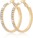 Velké velké 925 Sterling Silver Hoop Náušnice pro ženy Pave Crystal 14k Placené zlaté obruče Náušnice pro ženy tenké jiskřivé Zirconia Prohlášení Rhinestone šperky Non Tarnish hypoalergenní