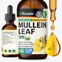 BIO KRAUTER Mullein Leaf Extract for Lungs 2 Fl. Oz - 28 Days of Supply - Pure Mullein Drops for Lung Cleanse & Detox - Vegan Respirační doplňky - Non- GMO, No Sugar & Alkohol