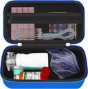 HESTECH Hard Travel Carrying Case for Asthma Inhaler for Inhaler Spacer, Mask, Inhaler Holder Asthma Bag with Mesh Pocket for Saline Solution and Other Essentials, Blue (Pouzdro pouze)