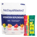 No Days Wasted Hydration Replenisher Elektrolyte Výměna Stick Packets 124; Essential Rapid Hydration & Vitamíny 124; Sodík, draslík, hořčík, Vitaminy B, C, D, Zinek 124; 4 Flavor Variety Pack