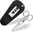 Multiúčelové elektrikářské nůžky s koženým nosičem Pouch - Těžké duty nerezové ocelové elektrické nůžky s odpruženými notami, File & Scraper - Naše nůžky jsou pro pravé a levé ruční použití - černá