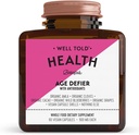 Well Told Anti- Aging Kožní Support Doplněk Zdraví Věk Defier s organickou Amla, Cacao, a Resveratrol z organické hrozny - Non- GMO + Vegan (60 Kapsle)
