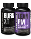 Jacked Factory Burn XT Termogenní spalovač tuků - Appetite Conpressant & Nootropic Energy Booster (90 Kapsle) & Lean PM doplněk hubnutí, Podpora spánku 124; (60 Kapsle)