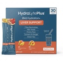Hydralytová jaterní podpora + Electrolyte Mix s mléčným bodlákem, kurkuma, zázvor, pikantní hruška, zelený čaj extrakt připravený pro rychlou rehydrataci (Variety Flavor, 30 Packets)