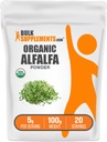 Bulksupplements.com Organic Alfalfa Grass Powder - Alfalfa dodatek, Green Superfood Powder - Vegan & gluten Free, 5g per Serving, 100g (3.5 oz) (balení po 1)