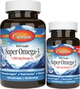 Carlson - Super Omega33 drahokamy, 1200 mg Omega33 mastné kyseliny s EPA a DHA, Wild- chycené norský rybí olej Omega 3 dodatek, udržitelně sourced Omega 3 Fish Oil, 100 + 30 Softgels