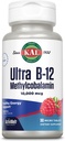 KAL Ultra B12 Methylkobalamin 10,000mcg, High potency vitamin B-12 pro zdravou energii, metabolismus, Nerve, Red Blood Cell Support, * Natural Raspberry Flavor, Vegetarian, 30 Micro Tablety, 30 Servings