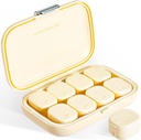 Denní Pořadatel pilulek, 8 Compartments Přenosný Pouzdro na pilulky, Moisture-Proof Pouzdro na pilulky, Pouzdro na pilulky, Cestovní Kontejner na pilulky, držet Vitamíny Pills Cod Jaterní olej Pravidelné tablety (Cream White)