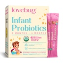 LOVEBUG Infant Probiotika 0-6 měsíců - USDA Organic Probiotics for Babies, Podporuje Baby Gas, Colic, Diarhea a novorozenecké zácpa Relief, Alergen & Sugar Free, Bezchutný prášek, 30 Pack