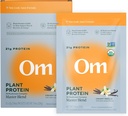 Om Master Blend Vegan Protein Powder, Vanilla, 21g rostlinného proteinu - Organic Houbový dodatek s 10 Houbový komplex, Ashwagandha, BCAA a vitamin B12 - Single Serve (10 Počet)